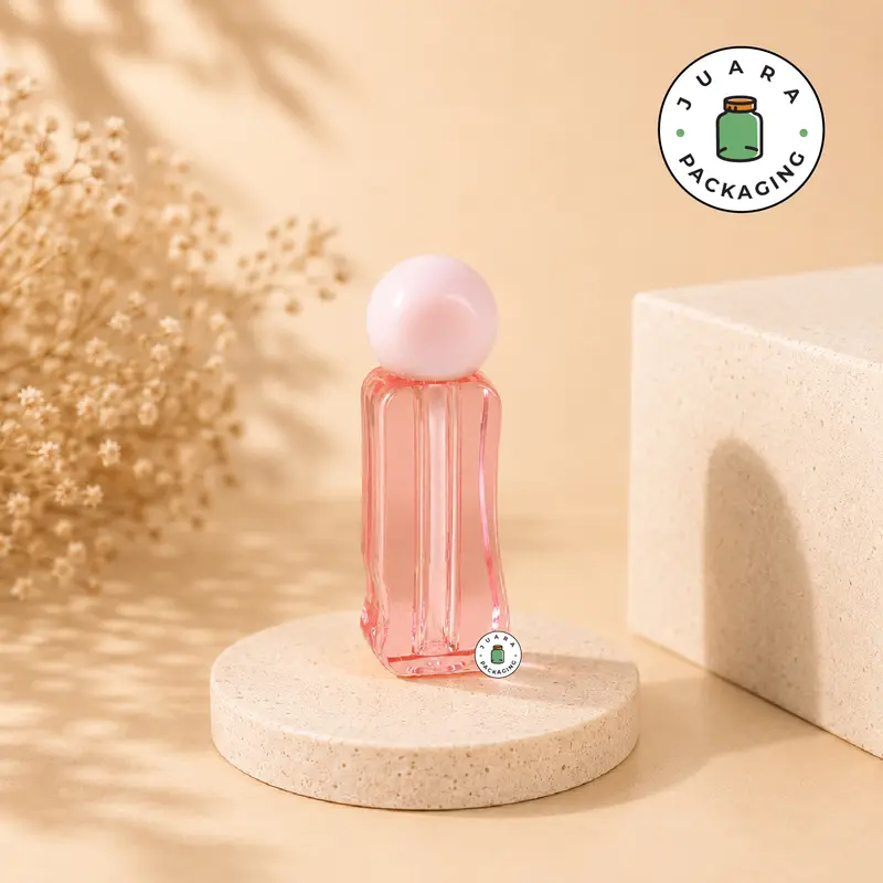 Wadah Lipcare 3ml Warna Pink Motif Ulir – Kemasan Kosmetik Mini untuk Liquid Lipstick, Lip Serum, Lipbalm, Lipgloss Tube Lipcare Imut Unik Isi Ulang 3 ml