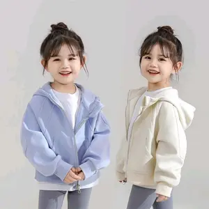 Kids Hoodie Jaket Zipper semi crop anak perempuan motif cantik bahan fleece premium tebal gramasi 280 premium fashion basic sweater nyaman