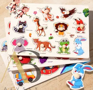 PUZZLE KAYU KNOB / PUZZLE KAYU GAMBAR ANAK / WOODEN PUZZLE