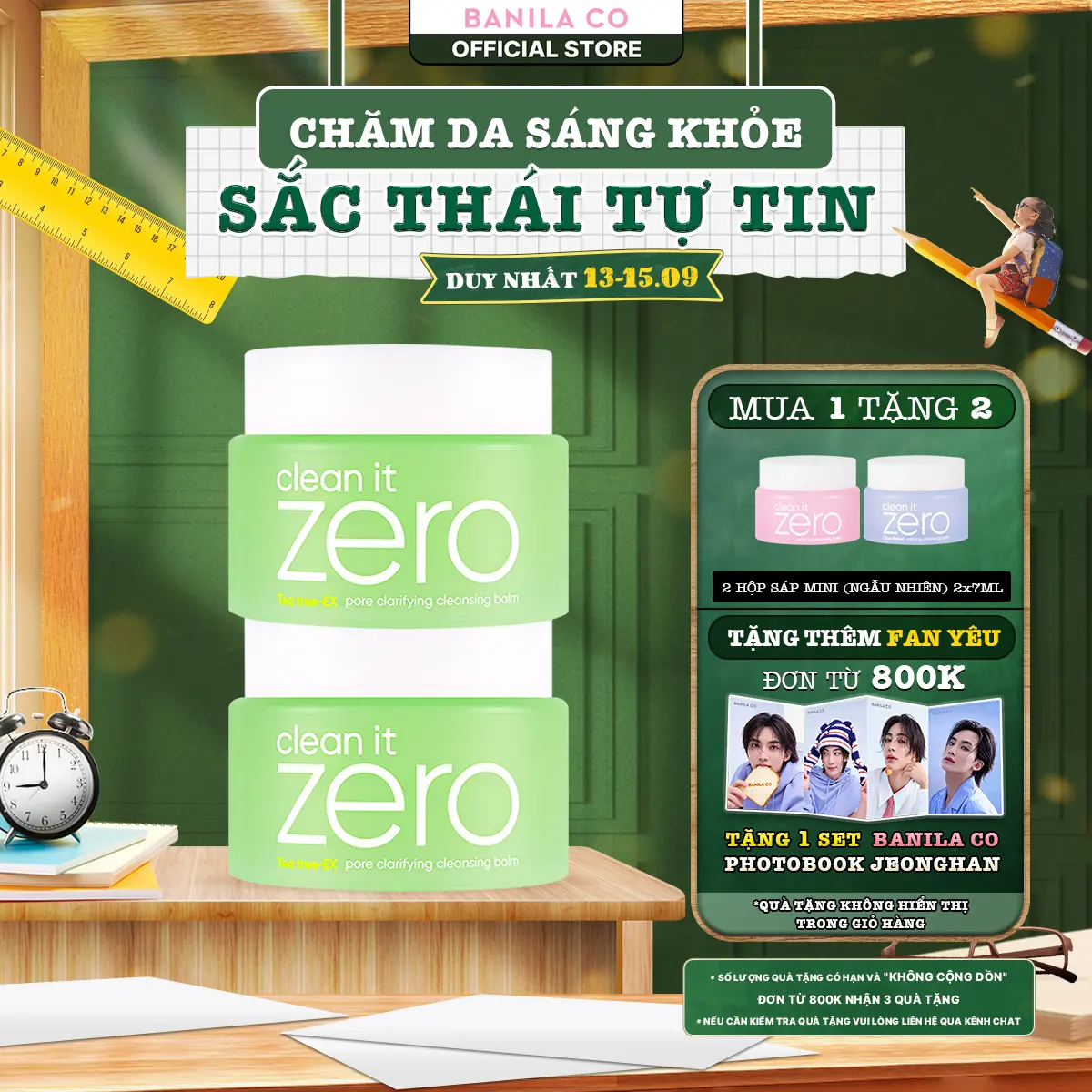 Combo 2 Sáp tẩy trang Banila Co Clean It Zero Cleansing Balm Pore Clarifying 100ml