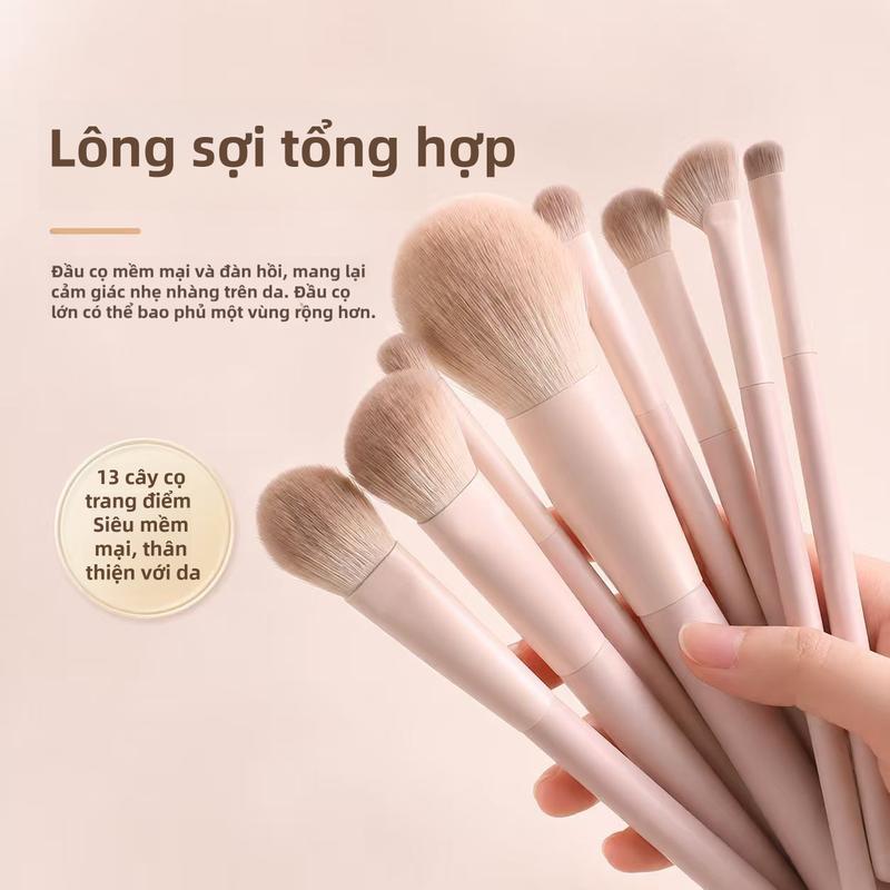 Bộ 13 Cọ Trang Điểm Màu Hồng Bộ Phấn Mắt Chuyên Nghiệp Blush Foundation Brush…