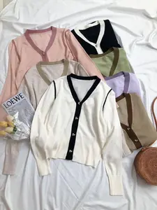 Cardigan Rajut Wanita Kancing Hati Premium Korean Style Top Baju Rajut Lengan Panjang Stretch