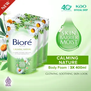 Biore Calming Nature 400ml Pouch Triplepack- Sabun Mandi Cair