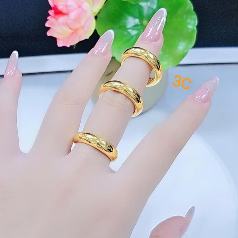  Nhẫn trơn màu 24 có khắc có đóng mộc đầy đủ loại 1 chỉ 2 chỉ 3 chỉ 5 chỉ 1 lượng 