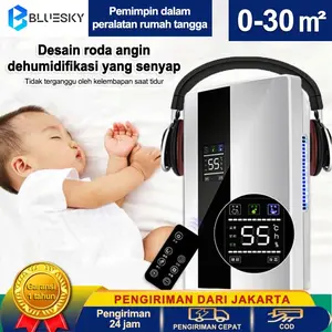 Dehumidifier rumah pintar 2,2L dengan pengering udara layar LCD