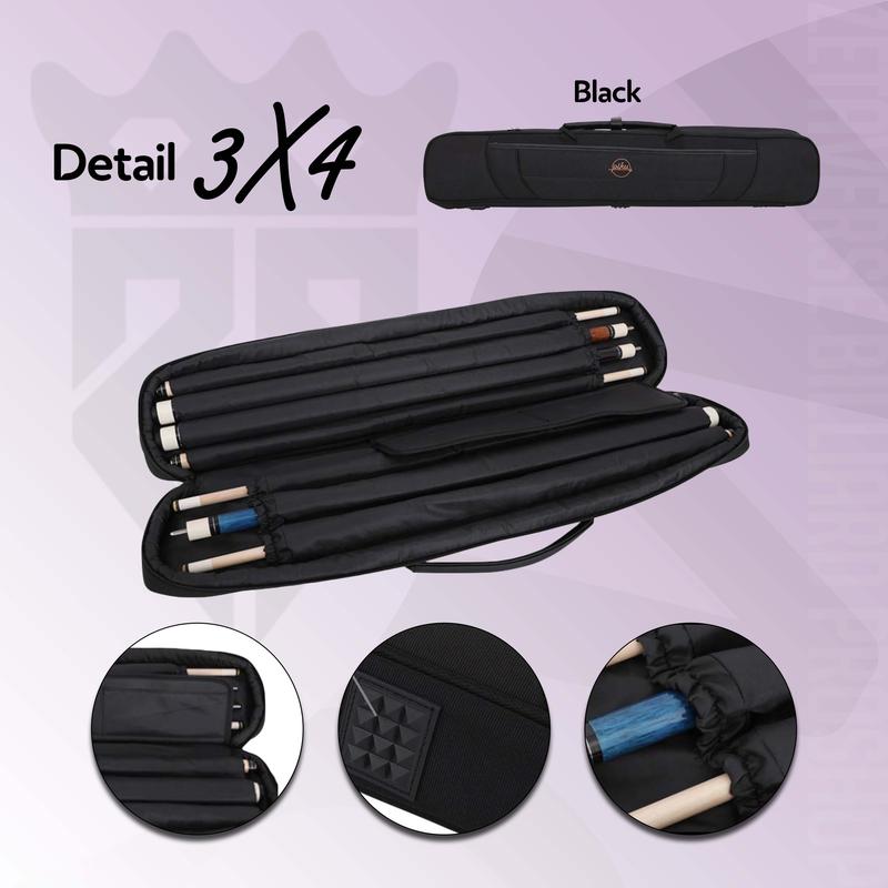 PIKU Buterfly Cue Bag 3x4 3B4S - Tas Billiard Premium 3 Butt 4 Shaft | Tas Billiard Carry Cue Case Carry 2