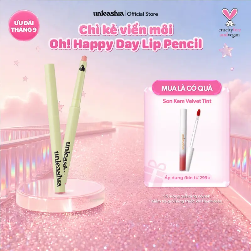 Chì Kẻ Viền Môi Unleashia Oh! Happy Day Lip Pencil 0.8g .#No.1 Birthday