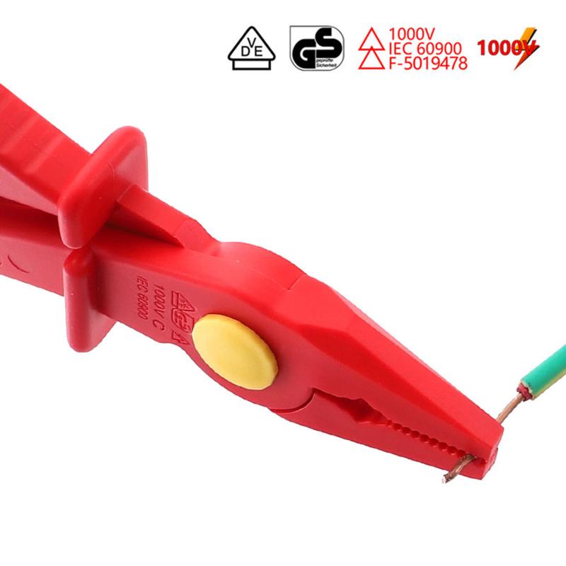Product Introduction of 7.7 Inch VDE Insulated Plier Multi-Functional Flat Nose Plastic Plier Crimper 1000V High Voltage Electrician Plier 43