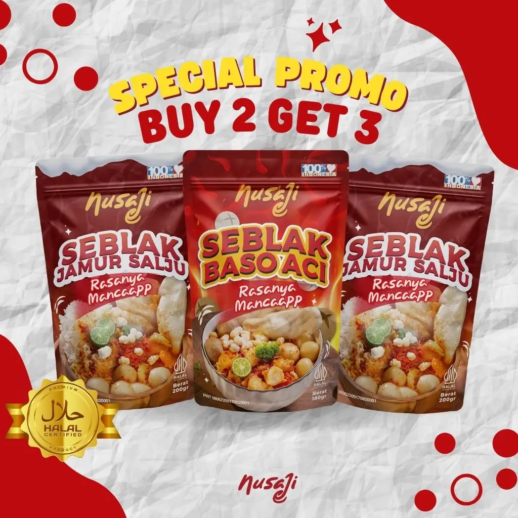 Nusaji - Spesial Promo Seblak Jamur Salju + Seblak Baso Aci Buy 2 Get 3