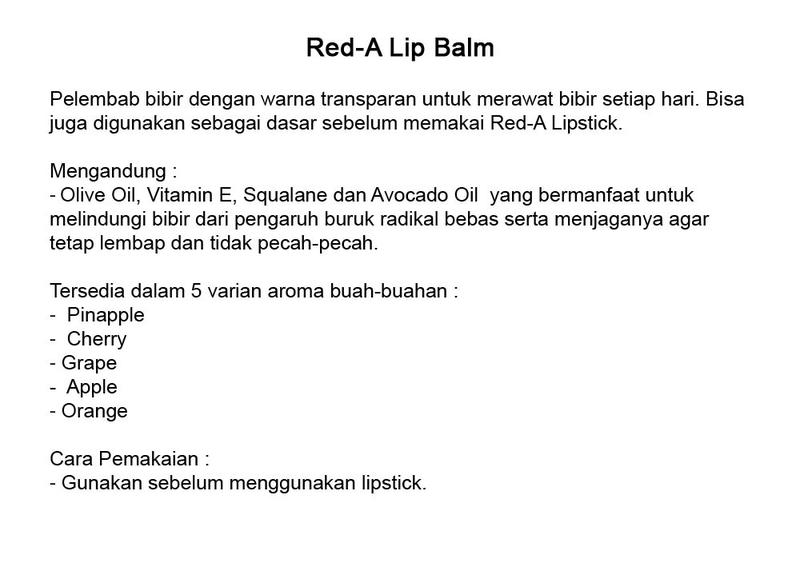 Product Introduction of Red-A Lip Balm (Tersedia 5 Varian) Red Bibir 0