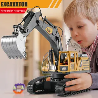 Mainan Excavator RC 1:14 - 14 Channel, Remote Control 2.4GHz, Kendaraan Teknik Crawler untuk Anak-(Toys lndonesia) 3