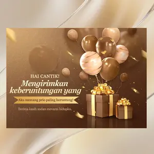 Kartu Ucapan Eksklusif Birthday Gift Card Desain Elegan