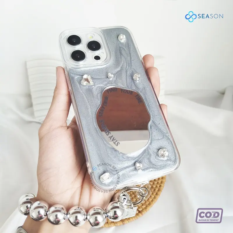 Mirror Case Diamond Sand + Strap For Iphone 11 12 13 14 15 Pro Promax Plus[IM15] 0