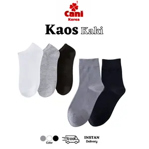 CANIKOREA Kaos Kaki Nyaman Motif Polos Panjang Semata Wanita | Pendek Dewasa Unisex K-KK Ankle