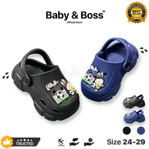 Baby & Boss - Sandal Baim Anak Laki Laki Labubu Bola Viral Kekinian Anti Slip Size 24-29