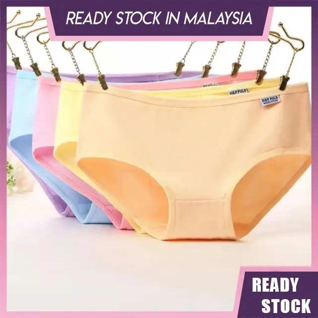 Underwear Women panties female student solid color mid-waist girl cute trousers girly panties Womenswear Comfort