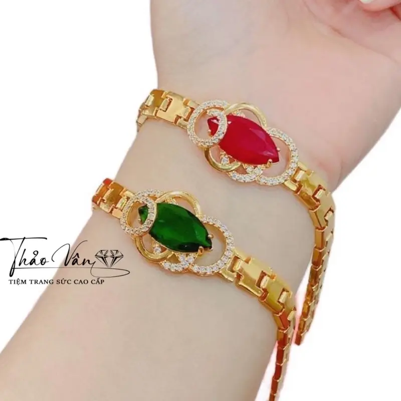 Lắc tay đá xanh , đỏ Cao Cấp - trang sức cao cấp