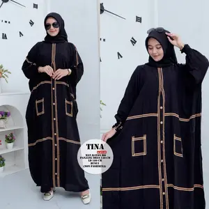 Gamis Kaftan Tina Jumbo Ld 170 Lowo Batik Pekalongan Busui Rayon Premium Kekinian/Baju Muslimah Lebaran Wanita Motif terbaru