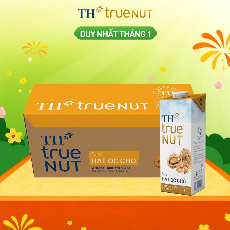  Thùng 12 hộp sữa hạt óc chó TH true NUT 1 L  1 L x 12  
