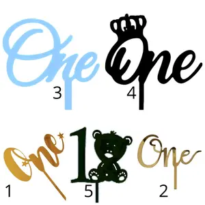 Topper Kue Akrilik Angka 1 Satu One / Cake Topper Decoration Inspiration One Old Month Year Baby Born Pudding Flower Bucket Tart / Hiasan Dekorasi Inspirasi Tusukan Tangkai Tancapan Kue Keik Puding Ulang Tahun Buket Bunga