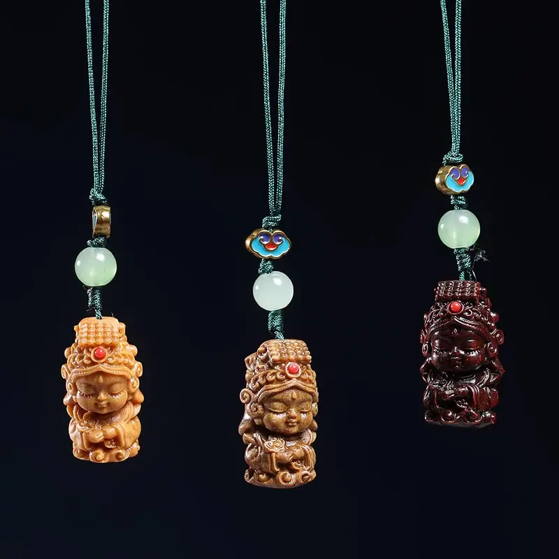 Wooden jewelry cartoon Mazu keychain backpack mobile phone pendant