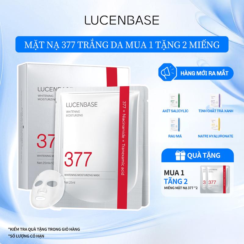   LIVE LUCENBASE 377 1 Hộp 10 Miếng Mặt Nạ Giấy Chăm Sóc Da Làm Sáng Dưỡng Ẩm 25ml   Miếng 