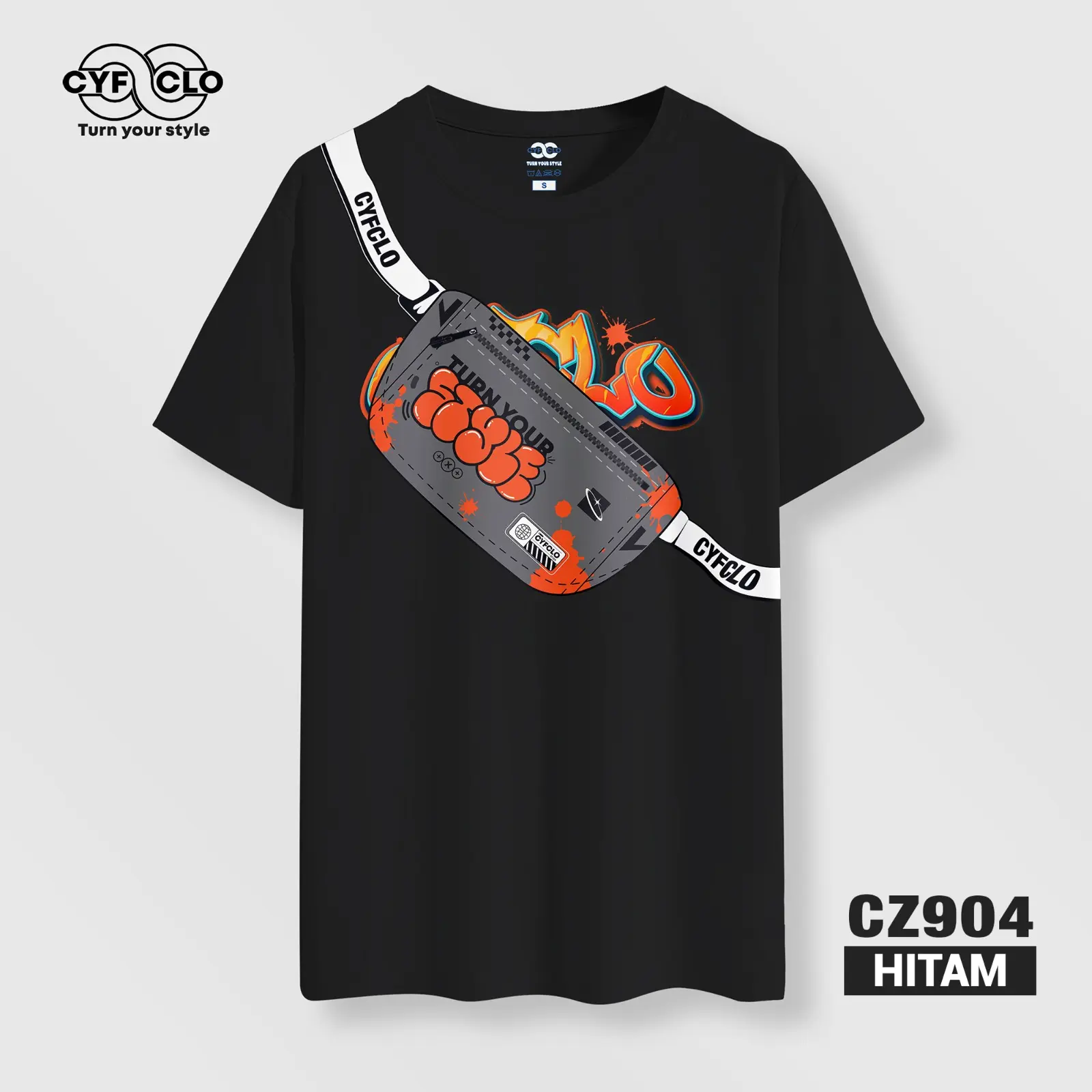 Baju Kaos 3D Waistbag Dewasa Tas Selempang Unisex Katun Combed CZ904 Distro
