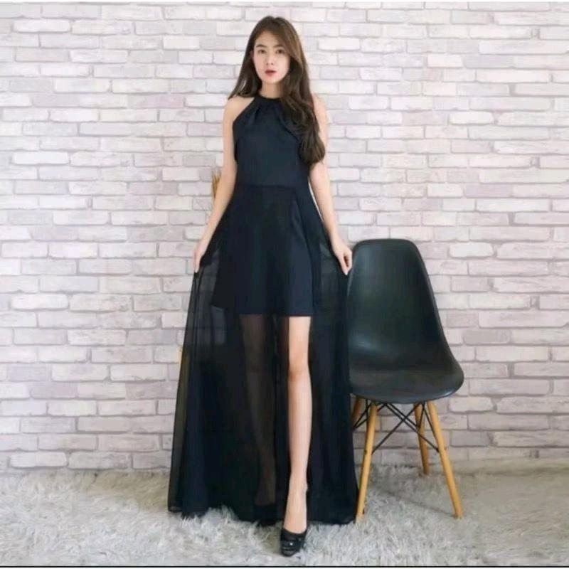 Dress pesta 106095 / LONGDRES HEAVENY ANASTASIA HELTER NECK EKOR PANJANG formal 8