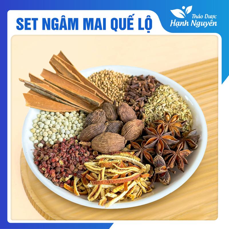  9 nguyên liệu ngâm 1 lít mai quế lộ  Có set đã rang thơm nghiền sẵn  - Thảo Dược Hạnh Nguyên 