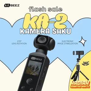 【live exclusive bundle KiTBEEZ KA-2】Kamera Mini Action 4K WiFi Kamera Rotasi 270° & Tahan Air untuk Olahraga/Vlog/Menyelam