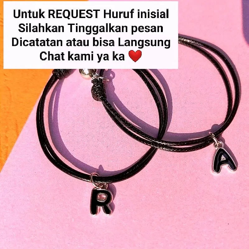 Termurah!!!Gelang Epoxy huruf inisial - Model Terbaru gelang tali satin anthony edwards