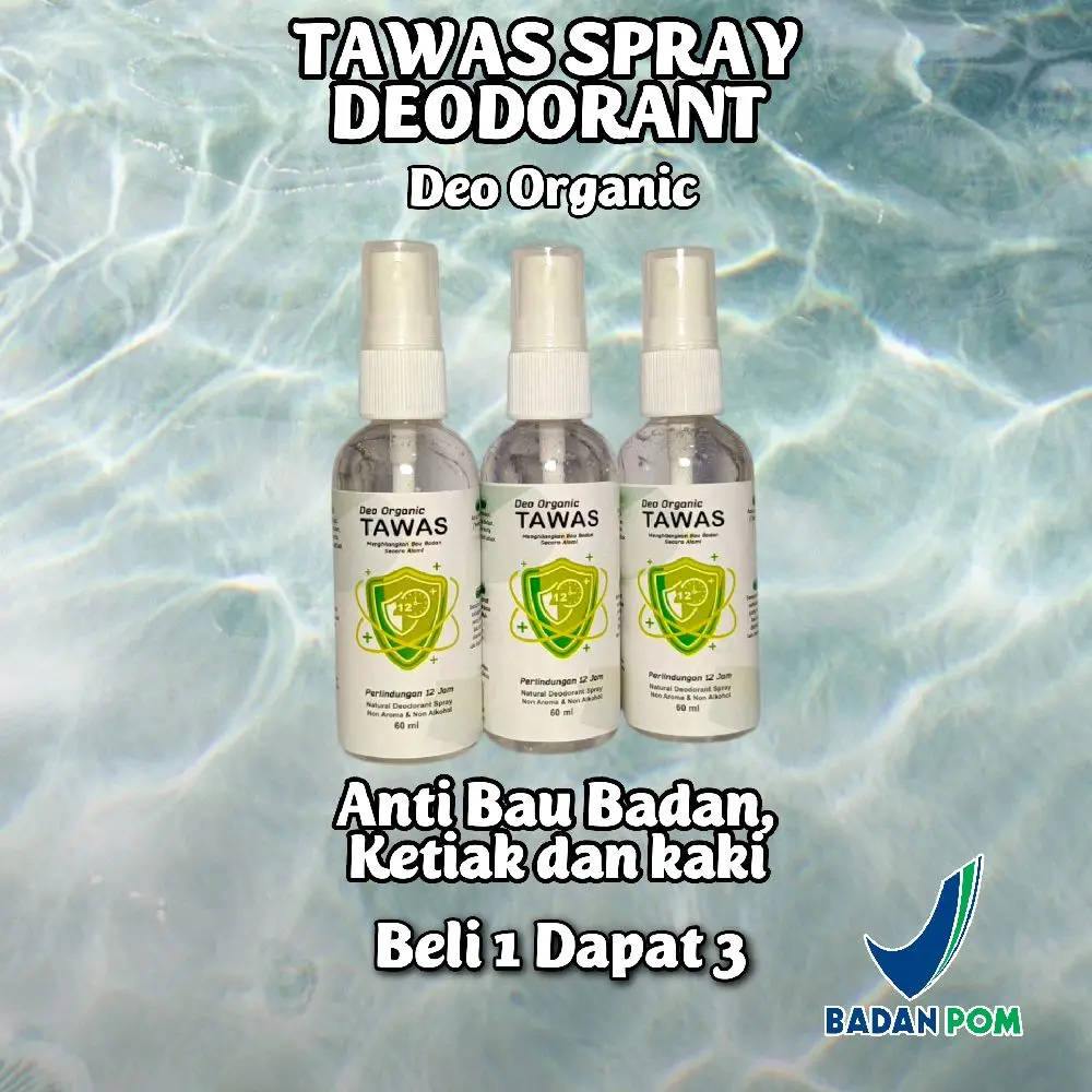 Paket isi 3 Natural Deodoran Tawas Spray Deo Organic 60ml