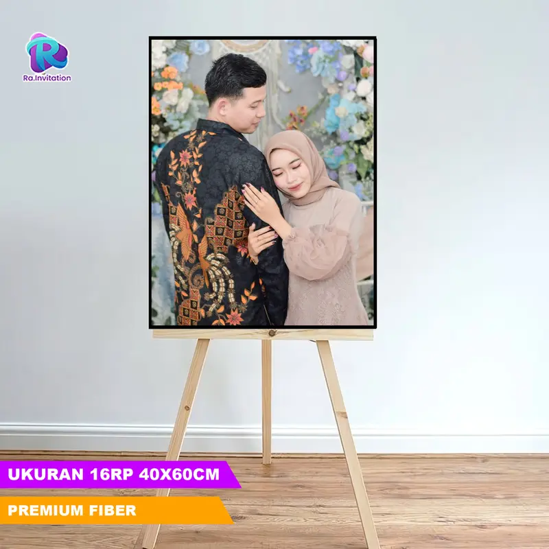 CETAK FOTO UKURAN 16R 40X60 CM + BINGKAI FRAME BLOCK  ( WEDDING SIGN / WALLDECOR / WEDDING FOTO) Paku 0
