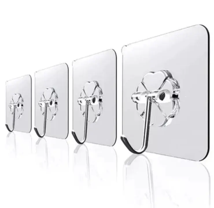 20 pcs Gantungan Magic Tempel Hanger Kail Kuat Dinding dengan Desain Transparan dan Kuat untuk Penggunaan Sehari-hari