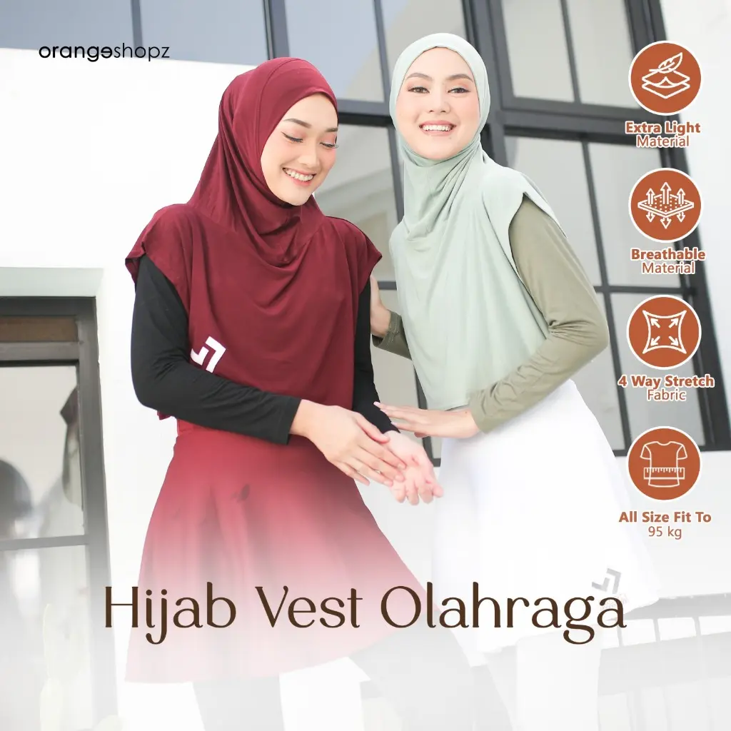 Hijab Instan Vest Rompi Olahraga Ryla Vest Hijab | Atasan Olahraga Wanita