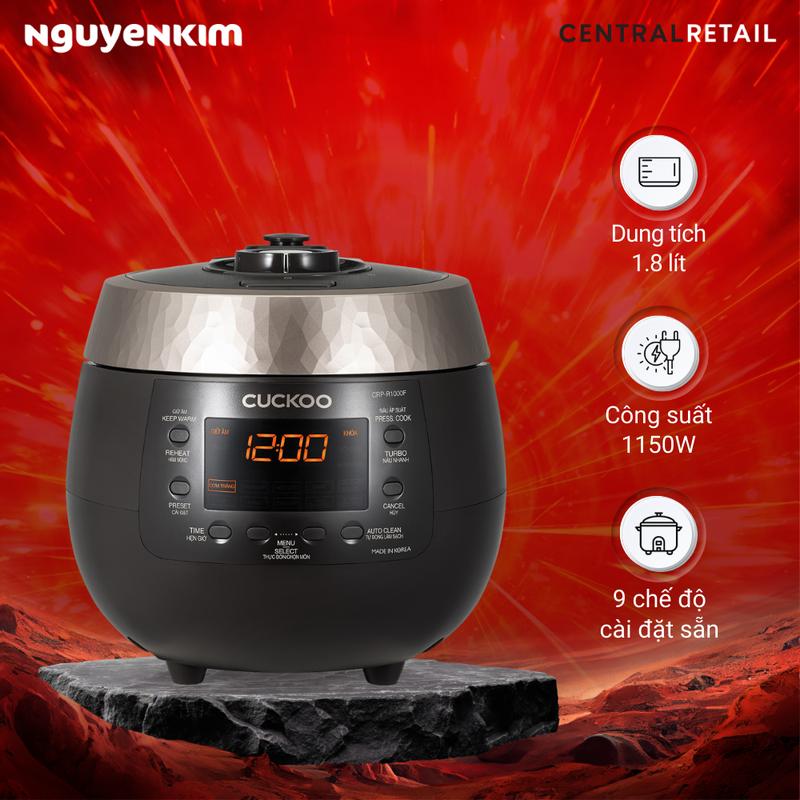  Nồi cơm điện tử áp suất Cuckoo 1.8 lít CRP-R1000F BKGBCRVNCV 