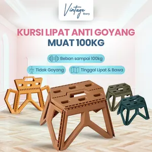 Bangku Lipat Kursi Outdoor Indoor Berkemah Mancing Portabel Serbaguna Ringan Tebal Kuat 100kg