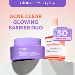 [LIVE] GLOW FX - Acne Clear Glowing Barrier Duo - Acne Pure Serum 20ml + Glow Bomb Moisturizer 30g Skincare Jerawat & Bekas Jerawat Untuk Kulit Kusam Berjerawat & Dehidrasi