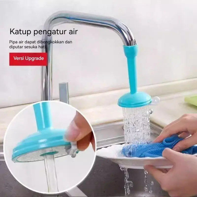 【COD】Kepala Keran Anti Percikan Panjang Putar, Hemat Air Filter Silikon untuk Keran Dapur