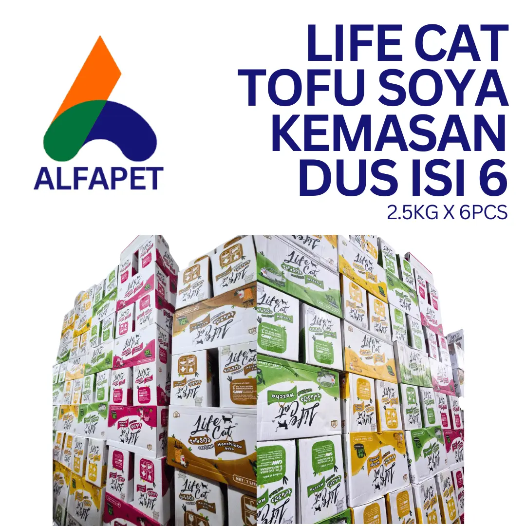 TOYTOY Life cat tofu soya kemasan dus isi 6 pasir kucing