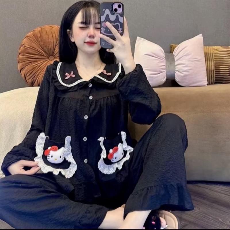 Mèo Nơ Bộ mèo nơ đỏ xinh nhiều màu dễ thương. Áo dài quần dài cho mùa thu đông by chiendonu