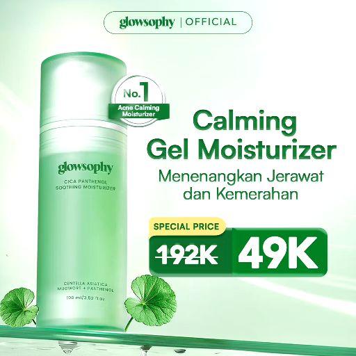 Glowsophy CICA Panthenol Soothing Moisturizer Gel 100ml | Pelembab Wajah Ringan Kulit Berjerawat & Sensitif