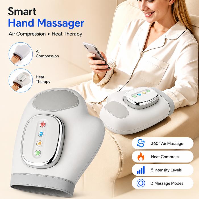 Gambar Smart Hand Massager Air Compression Heat Therapy 5 Level 3 Mode Rechargeable Type C dari Zorexa Kota Administrasi Jakarta Barat Tokopedia