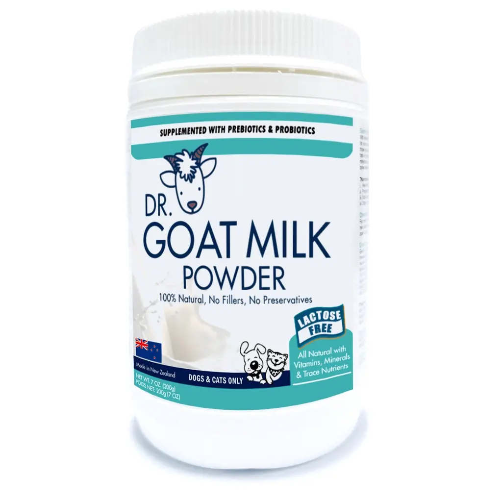 DR. GOAT MILK POWDER 7OZ (200G), FOR  CATS & DOGS. ALL life stages ALL NATURAL, NO FILLERS, NO PRESERVATIVES.
