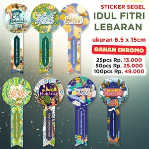 25/50/100PCS STICKER SEGEL TOPLES IDUL FITRI LEBARAN 2026