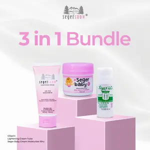 Paket 3in1 Seger Snow & Seger Baby – Cream Wajah Moisturizer Lightening cream Niacinamide, Gliserin & Baby Lotion untuk Anak dan Dewasa | Skincare Anak