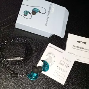 【BISA COD】ACOME 3D Subwoofers Powerfull Bass Transparent Black Wire Body Garansi Resmi 1 Tahun ACE01 Earphones