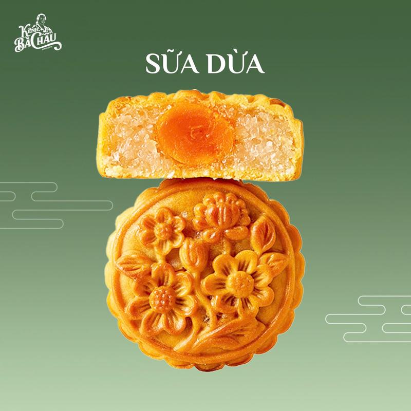  Bánh Trung Thu Sữa Dừa - 1 Trứng - 150g - Chuẩn vị truyền thống xưa Trứng muối thơm lừng Không chất bảo quản HSD 10 ngày 