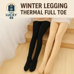 IMPORT Celana Legging Thermal Premium Lapis Bulu Full Kaki Winter Musim Dingin Nyaman Wanita Lembut Panjang Melar Tebal Basic