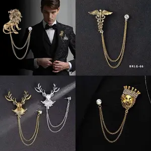 Lapel Pin Bros Jas Rantai Bentuk Lion Aksesoris Pin Jas Blazer / Aksesoris Pin Jas Pria Wanita / Brooch Bross Blazer / Bros Jas Rantai Model Singa / Bros Singa Setelan Jas Pria